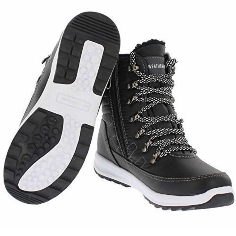 WEATHERPROOF WOMEN'S SNEAKER ANKLE BOOT (BLACK, 9)